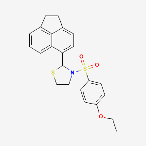 molecular formula C23H23NO3S2 B5227205 2-(1,2-dihydro-5-acenaphthylenyl)-3-[(4-ethoxyphenyl)sulfonyl]-1,3-thiazolidine 