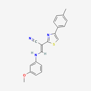 molecular formula C20H17N3OS B5227225 3-[(3-methoxyphenyl)amino]-2-[4-(4-methylphenyl)-1,3-thiazol-2-yl]acrylonitrile 