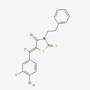 molecular formula C18H14INO2S2 B5227237 5-(4-hydroxy-3-iodobenzylidene)-3-(2-phenylethyl)-2-thioxo-1,3-thiazolidin-4-one 