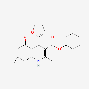 molecular formula C23H29NO4 B5227240 cyclohexyl 4-(2-furyl)-2,7,7-trimethyl-5-oxo-1,4,5,6,7,8-hexahydro-3-quinolinecarboxylate 