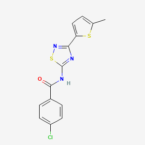 4-chloro-N-[3-(5-methyl-2-thienyl)-1,2,4-thiadiazol-5-yl]benzamide