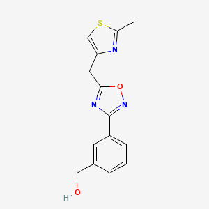 molecular formula C14H13N3O2S B5227288 (3-{5-[(2-methyl-1,3-thiazol-4-yl)methyl]-1,2,4-oxadiazol-3-yl}phenyl)methanol 