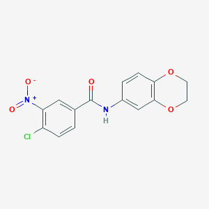 molecular formula C15H11ClN2O5 B5227303 4-chloro-N-(2,3-dihydro-1,4-benzodioxin-6-yl)-3-nitrobenzamide 
