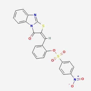 2-[(3-oxo[1,3]thiazolo[3,2-a]benzimidazol-2(3H)-ylidene)methyl]phenyl 4-nitrobenzenesulfonate