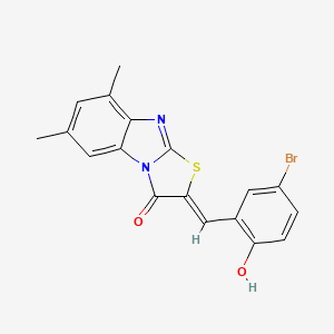 molecular formula C18H13BrN2O2S B5227320 2-(5-bromo-2-hydroxybenzylidene)-6,8-dimethyl[1,3]thiazolo[3,2-a]benzimidazol-3(2H)-one 