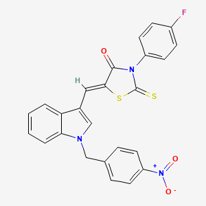 3-(4-fluorophenyl)-5-{[1-(4-nitrobenzyl)-1H-indol-3-yl]methylene}-2-thioxo-1,3-thiazolidin-4-one