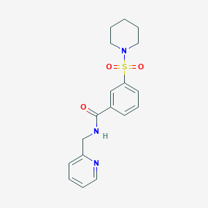 molecular formula C18H21N3O3S B5227351 3-(1-piperidinylsulfonyl)-N-(2-pyridinylmethyl)benzamide 