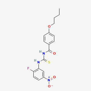 4-butoxy-N-{[(2-fluoro-5-nitrophenyl)amino]carbonothioyl}benzamide