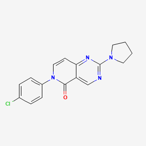 molecular formula C17H15ClN4O B5227384 6-(4-chlorophenyl)-2-(1-pyrrolidinyl)pyrido[4,3-d]pyrimidin-5(6H)-one 
