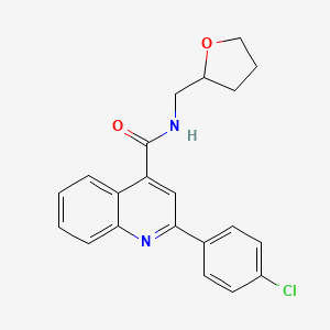 molecular formula C21H19ClN2O2 B5227389 2-(4-chlorophenyl)-N-(tetrahydro-2-furanylmethyl)-4-quinolinecarboxamide 