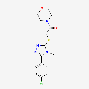 molecular formula C15H17ClN4O2S B5227402 4-({[5-(4-chlorophenyl)-4-methyl-4H-1,2,4-triazol-3-yl]thio}acetyl)morpholine 