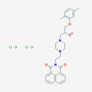 molecular formula C29H35Cl2N3O4 B5227409 2-(2-{4-[3-(2,5-dimethylphenoxy)-2-hydroxypropyl]-1-piperazinyl}ethyl)-1H-benzo[de]isoquinoline-1,3(2H)-dione dihydrochloride 