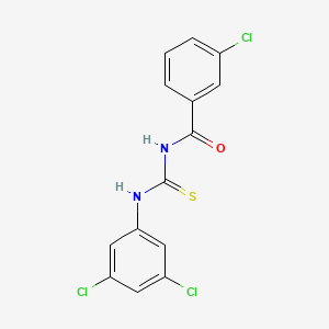 molecular formula C14H9Cl3N2OS B5227424 3-chloro-N-{[(3,5-dichlorophenyl)amino]carbonothioyl}benzamide 