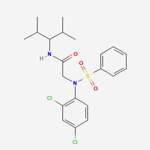 molecular formula C21H26Cl2N2O3S B5227429 N~2~-(2,4-dichlorophenyl)-N~1~-(1-isopropyl-2-methylpropyl)-N~2~-(phenylsulfonyl)glycinamide 