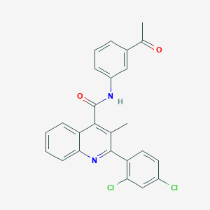 molecular formula C25H18Cl2N2O2 B5227435 N-(3-acetylphenyl)-2-(2,4-dichlorophenyl)-3-methyl-4-quinolinecarboxamide 