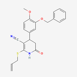 molecular formula C23H22N2O3S B5227441 2-(allylthio)-4-[3-(benzyloxy)-4-methoxyphenyl]-6-oxo-1,4,5,6-tetrahydro-3-pyridinecarbonitrile 