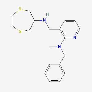 molecular formula C19H25N3S2 B5227462 N-benzyl-3-[(1,4-dithiepan-6-ylamino)methyl]-N-methyl-2-pyridinamine 