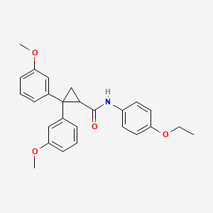 molecular formula C26H27NO4 B5227467 N-(4-ethoxyphenyl)-2,2-bis(3-methoxyphenyl)cyclopropanecarboxamide 
