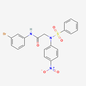 molecular formula C20H16BrN3O5S B5227474 N~1~-(3-bromophenyl)-N~2~-(4-nitrophenyl)-N~2~-(phenylsulfonyl)glycinamide 