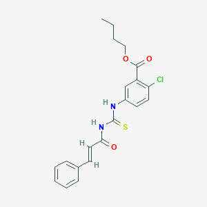 molecular formula C21H21ClN2O3S B5227479 butyl 2-chloro-5-{[(cinnamoylamino)carbonothioyl]amino}benzoate 