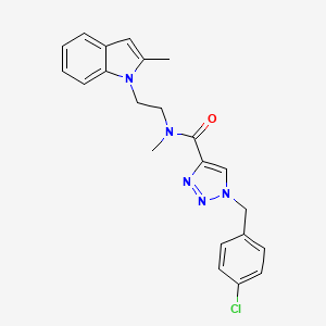 molecular formula C22H22ClN5O B5227487 1-(4-chlorobenzyl)-N-methyl-N-[2-(2-methyl-1H-indol-1-yl)ethyl]-1H-1,2,3-triazole-4-carboxamide 