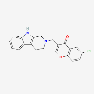 molecular formula C21H17ClN2O2 B5227489 6-chloro-3-(1,3,4,9-tetrahydro-2H-beta-carbolin-2-ylmethyl)-4H-chromen-4-one 