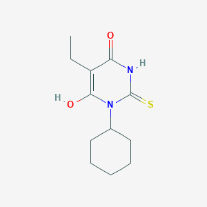 molecular formula C12H18N2O2S B5227507 3-cyclohexyl-5-ethyl-6-hydroxy-2-mercapto-4(3H)-pyrimidinone 