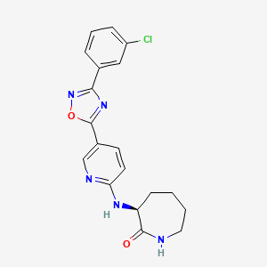 (3S)-3-({5-[3-(3-chlorophenyl)-1,2,4-oxadiazol-5-yl]-2-pyridinyl}amino)-2-azepanone