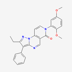 molecular formula C25H22N4O3 B5227531 7-(2,5-dimethoxyphenyl)-2-ethyl-3-phenylpyrazolo[1,5-a]pyrido[3,4-e]pyrimidin-6(7H)-one 