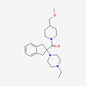 molecular formula C23H35N3O2 B5227534 1-ethyl-4-(2-{[4-(methoxymethyl)-1-piperidinyl]carbonyl}-2,3-dihydro-1H-inden-2-yl)piperazine 