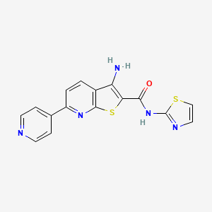 3-amino-6-(4-pyridinyl)-N-1,3-thiazol-2-ylthieno[2,3-b]pyridine-2-carboxamide