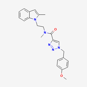 molecular formula C23H25N5O2 B5227546 1-(4-methoxybenzyl)-N-methyl-N-[2-(2-methyl-1H-indol-1-yl)ethyl]-1H-1,2,3-triazole-4-carboxamide 