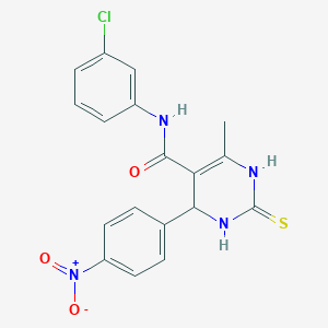 molecular formula C18H15ClN4O3S B5227567 N-(3-chlorophenyl)-6-methyl-4-(4-nitrophenyl)-2-thioxo-1,2,3,4-tetrahydro-5-pyrimidinecarboxamide 