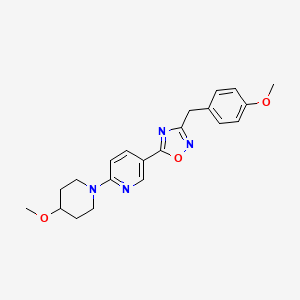 molecular formula C21H24N4O3 B5227574 5-[3-(4-methoxybenzyl)-1,2,4-oxadiazol-5-yl]-2-(4-methoxy-1-piperidinyl)pyridine 