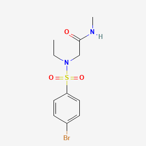 molecular formula C11H15BrN2O3S B5227598 N~2~-[(4-bromophenyl)sulfonyl]-N~2~-ethyl-N~1~-methylglycinamide 