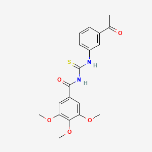 molecular formula C19H20N2O5S B5227621 N-{[(3-acetylphenyl)amino]carbonothioyl}-3,4,5-trimethoxybenzamide 