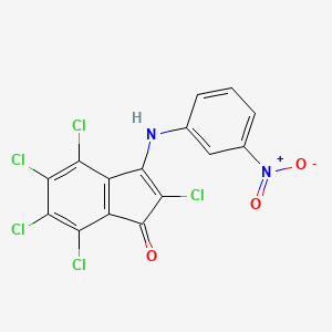 2,4,5,6,7-pentachloro-3-[(3-nitrophenyl)amino]-1H-inden-1-one