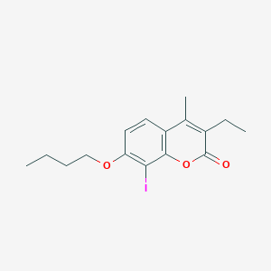molecular formula C16H19IO3 B5227661 7-butoxy-3-ethyl-8-iodo-4-methyl-2H-chromen-2-one 