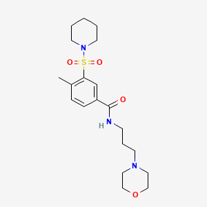 molecular formula C20H31N3O4S B5227669 4-methyl-N-[3-(4-morpholinyl)propyl]-3-(1-piperidinylsulfonyl)benzamide 