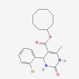 molecular formula C20H25BrN2O3 B5227680 cyclooctyl 4-(2-bromophenyl)-6-methyl-2-oxo-1,2,3,4-tetrahydro-5-pyrimidinecarboxylate 