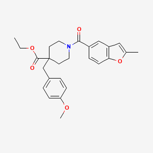 molecular formula C26H29NO5 B5227705 ethyl 4-(4-methoxybenzyl)-1-[(2-methyl-1-benzofuran-5-yl)carbonyl]-4-piperidinecarboxylate 
