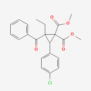 molecular formula C22H21ClO5 B5227711 dimethyl 2-benzoyl-3-(4-chlorophenyl)-2-ethyl-1,1-cyclopropanedicarboxylate 