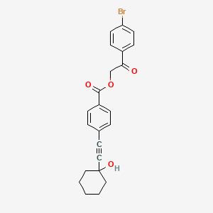 molecular formula C23H21BrO4 B5227740 2-(4-bromophenyl)-2-oxoethyl 4-[(1-hydroxycyclohexyl)ethynyl]benzoate 