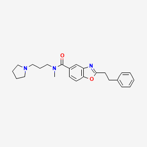 molecular formula C24H29N3O2 B5227769 N-methyl-2-(2-phenylethyl)-N-[3-(1-pyrrolidinyl)propyl]-1,3-benzoxazole-5-carboxamide 
