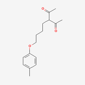 molecular formula C16H22O3 B5227811 3-[4-(4-methylphenoxy)butyl]-2,4-pentanedione 