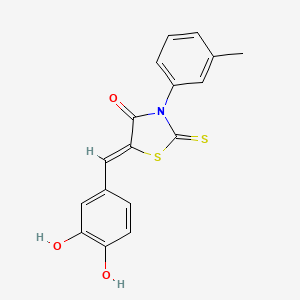 molecular formula C17H13NO3S2 B5227819 5-(3,4-dihydroxybenzylidene)-3-(3-methylphenyl)-2-thioxo-1,3-thiazolidin-4-one 