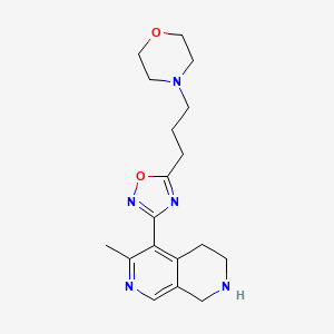 molecular formula C18H25N5O2 B5227839 6-methyl-5-{5-[3-(4-morpholinyl)propyl]-1,2,4-oxadiazol-3-yl}-1,2,3,4-tetrahydro-2,7-naphthyridine bis(trifluoroacetate) 