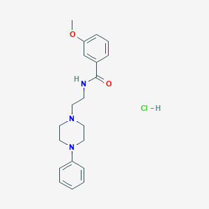 molecular formula C20H26ClN3O2 B5227859 3-methoxy-N-[2-(4-phenyl-1-piperazinyl)ethyl]benzamide hydrochloride 