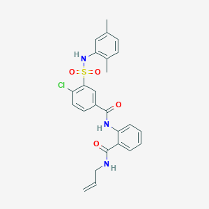 molecular formula C25H24ClN3O4S B5227888 N-{2-[(allylamino)carbonyl]phenyl}-4-chloro-3-{[(2,5-dimethylphenyl)amino]sulfonyl}benzamide 