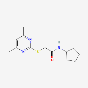 molecular formula C13H19N3OS B5227896 N-cyclopentyl-2-[(4,6-dimethyl-2-pyrimidinyl)thio]acetamide 